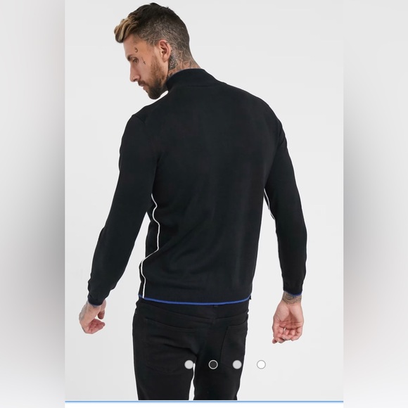 Boss Athleisure Ziston Half Zip Knitted Sweater in Black , size M - Picture 6 of 14